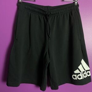 /// ADIDAS French terry oversized logo sweat shorts black and white medium \\\